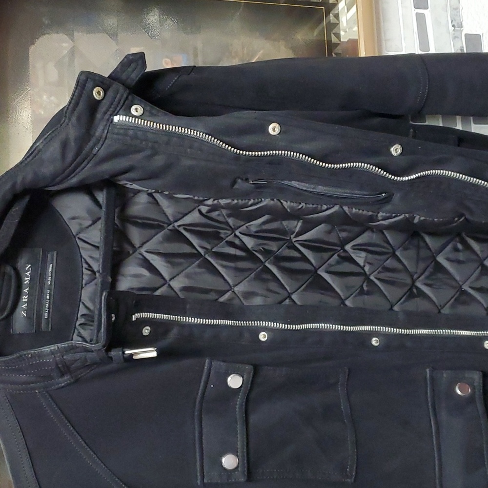 ZARA MAN JACKET black micro suede - Picture 4 of 4